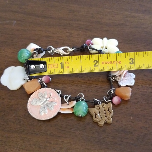 Butterfly Flower Beachy Charm Bracelet - Picture 2 of 4